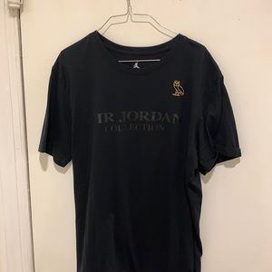 Air Jordan OVO Collection Tee Shirt Black with Owl Patch Size Large
